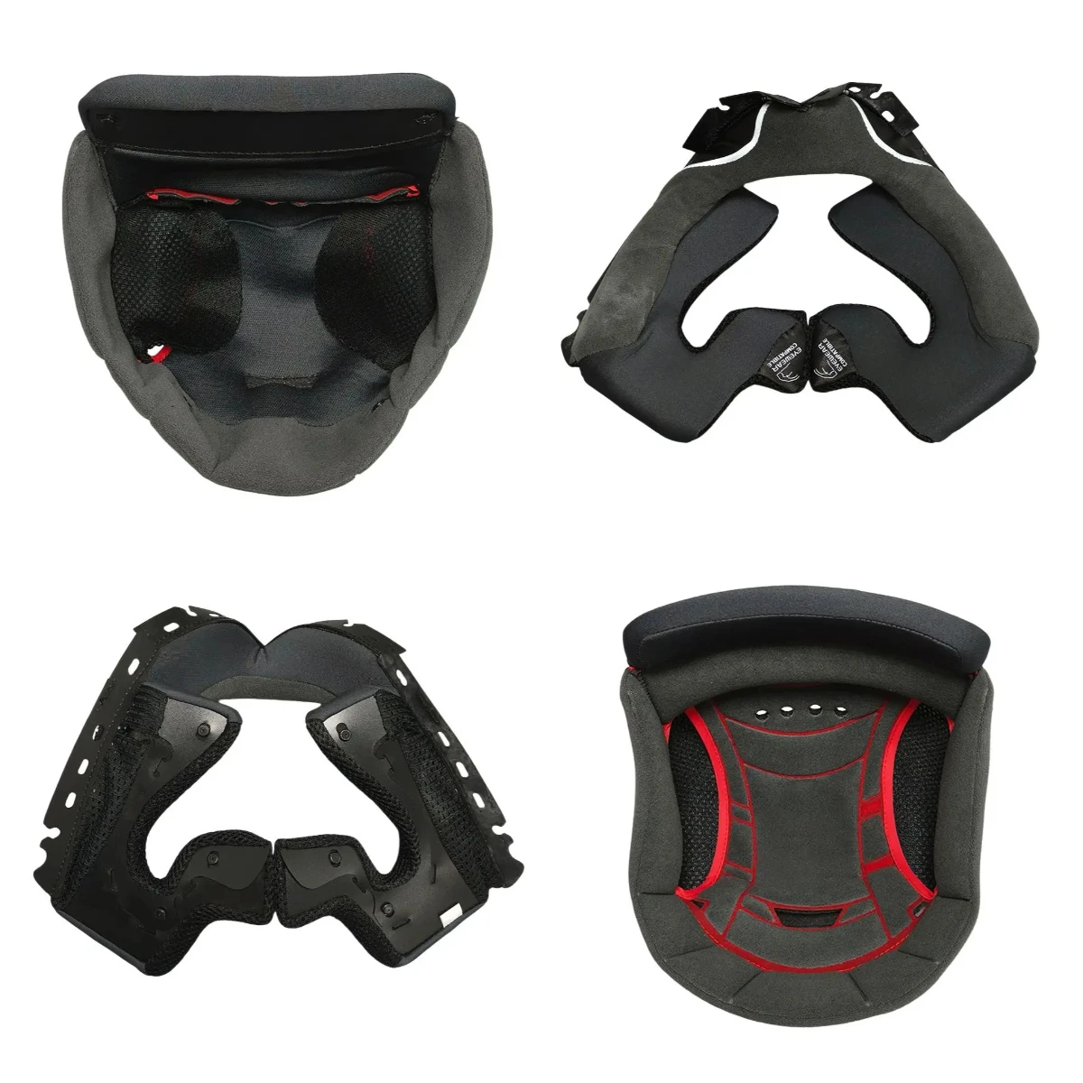 

Аксессуары для шлема AGV K5: верхняя подкладка, накладки на щеки, губчатые вставки, ремешок для подбородка, защитные элементы для мотоциклетного шлема.