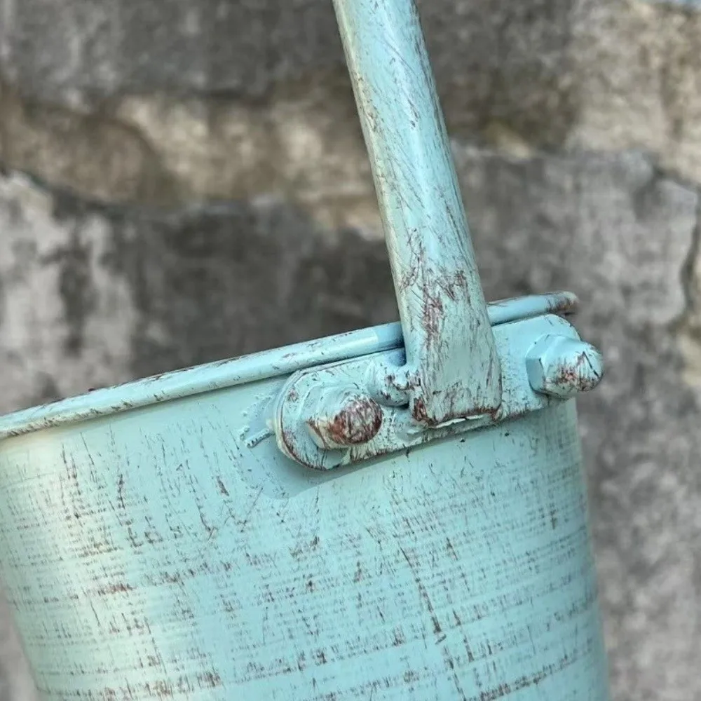 

Rustic Metal Faucet Flowerpot Crack Resistant Artistic Retro Vintage Flowerpot Corrosion-Resistant Flower Bucket Balcony Garden