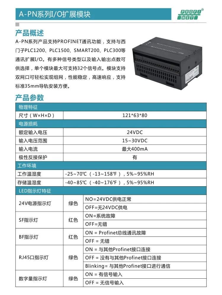Remote IO Module for A-PN00, Profinet Distributed Bus 16DI/16DO Digital Signal Collector for Industrial Automation