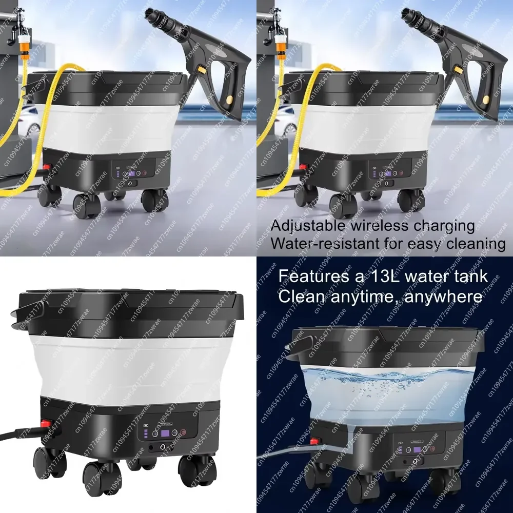 20000mAh Folding Outdoor Car Wash Water Gun High-Pressure Car Wash Machine High Power Multi-Function Wireless Cleaner
