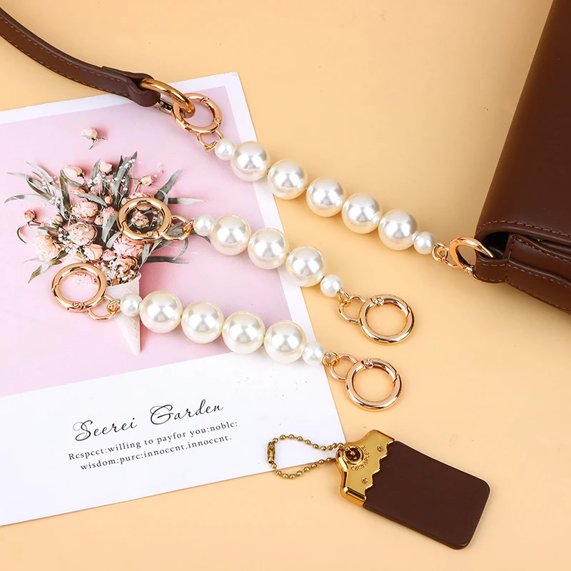 Pearl Bag Chain Strap Extender Bag Hanging Chain Pearl Decorative Chain Girls Bag Accessories Handbag Chain Shoulder Bag Chain