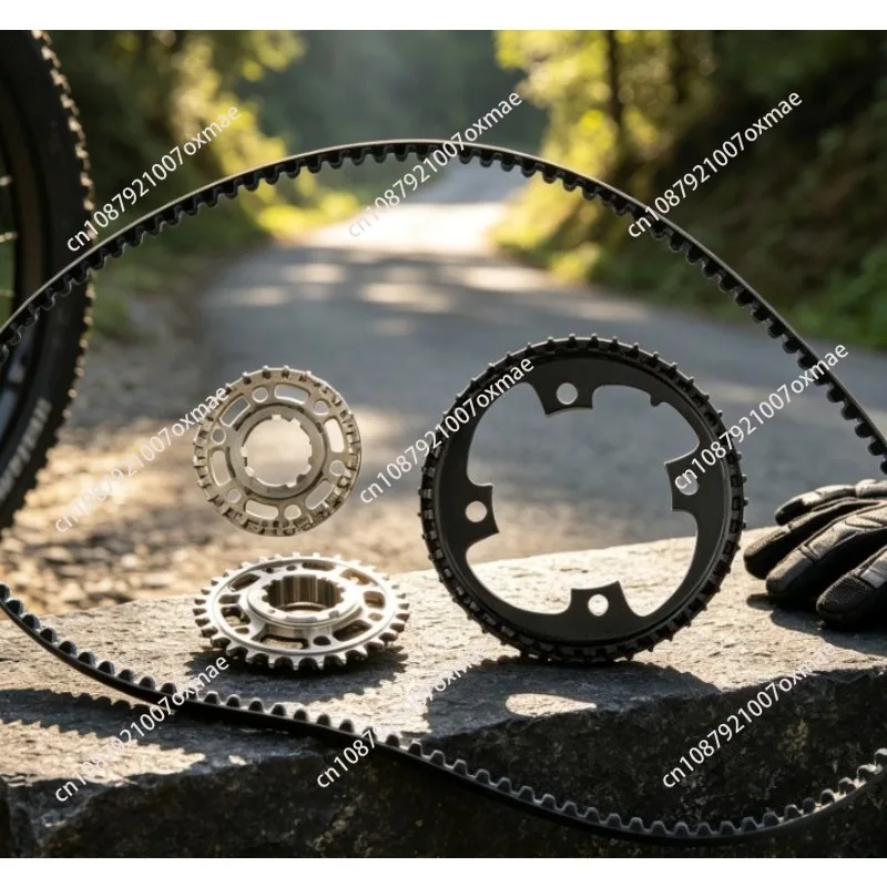Belt Drive Crankset, Flywheel & Gear Replacement Components for Touring Bicycles