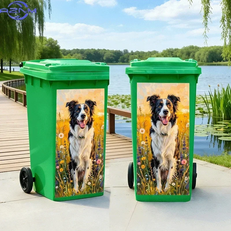 2D Printed Waterproof Trash Can Decal Self Adhesive Bin Sticker, Easy Apply Home Decor Accessory