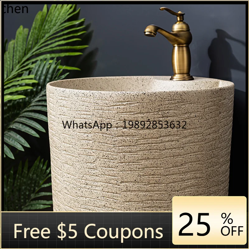 

column wash basin courtyard integrated pool floor-to-ceiling washbasin balcony bathroom ceramic washbasin