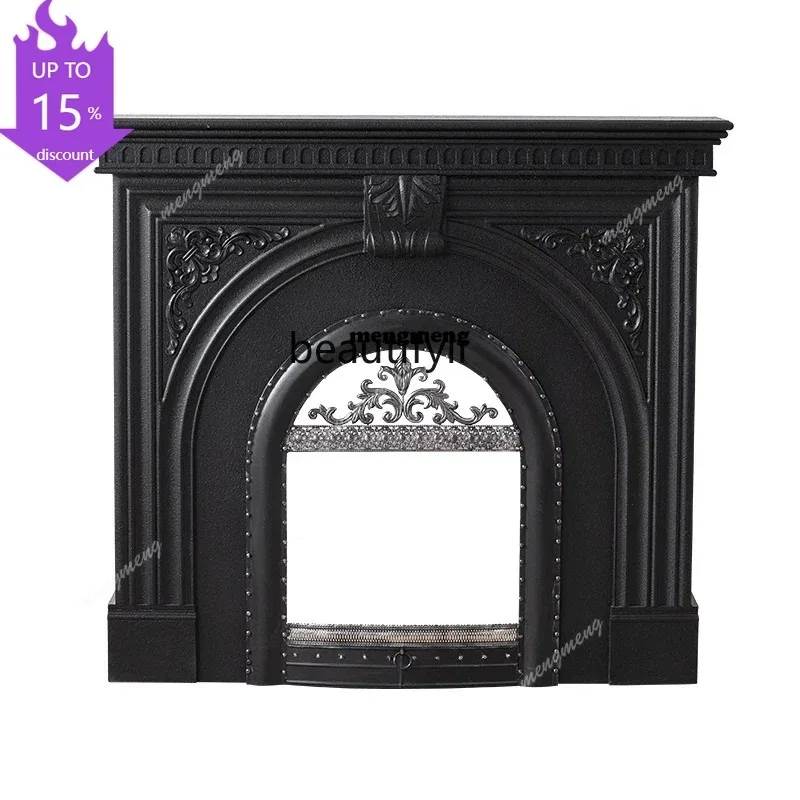 French Electronic Fireplace Simulation Fire Living Room Decorative Cabinet Villa Interior Finished Fireplace Rack False Flame
