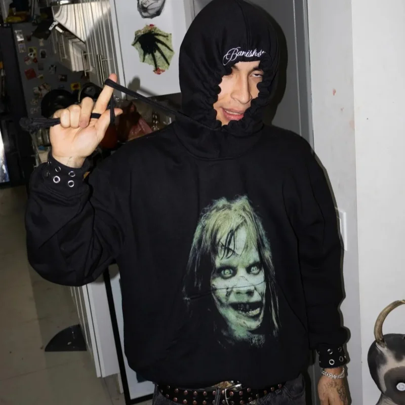 

Мужские и женские винтажные толстовки с капюшоном в стиле High Street Fashion, повседневные толстовки с капюшоном