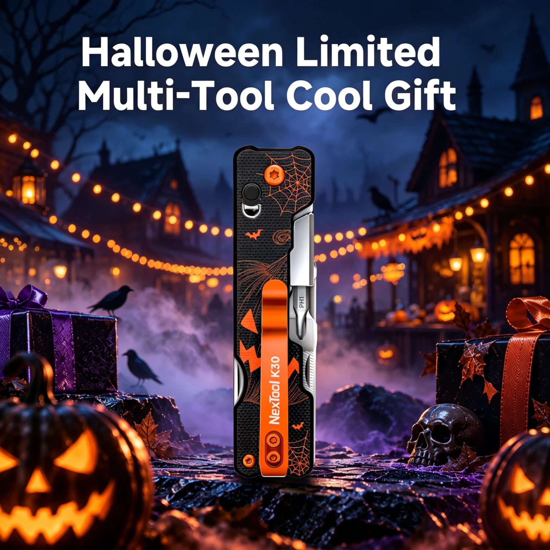Nextool Knight K30 11-in-1 Multitool Folding Knife EDC Pocket Tool with Scissors Outdoor Survival Gear for Camping Hiking