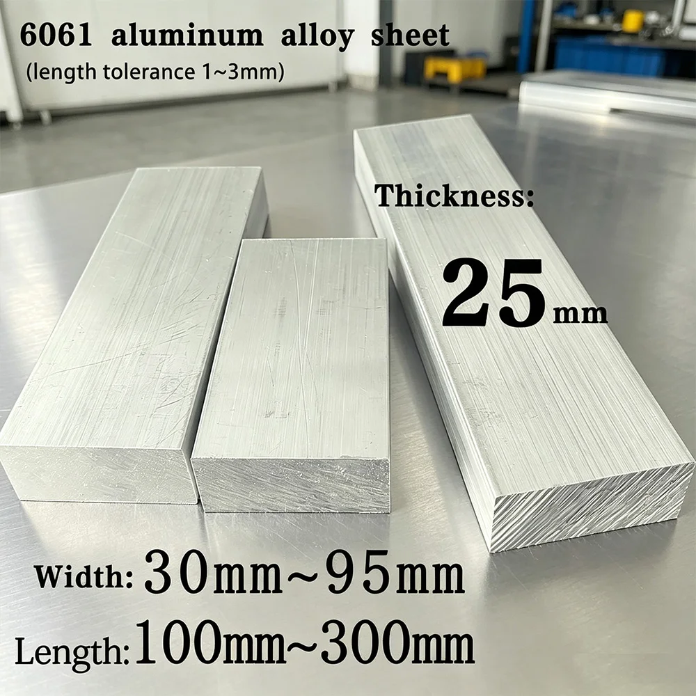 

6061High quality aluminum alloy sheet, thickness: 25mm, width: 35-95mm, length: 100-300mm, widely used for your selection