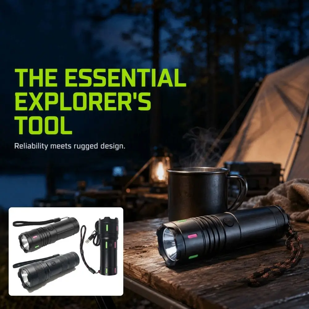 High-Intensity Long-Range Flashlight Bright High Lumen Digital Display Flashlight Digital Display Portable