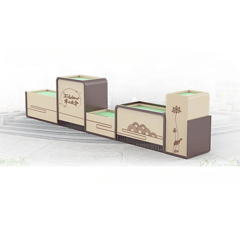 

Greening partition square road flower bowl screen printing culture promotion