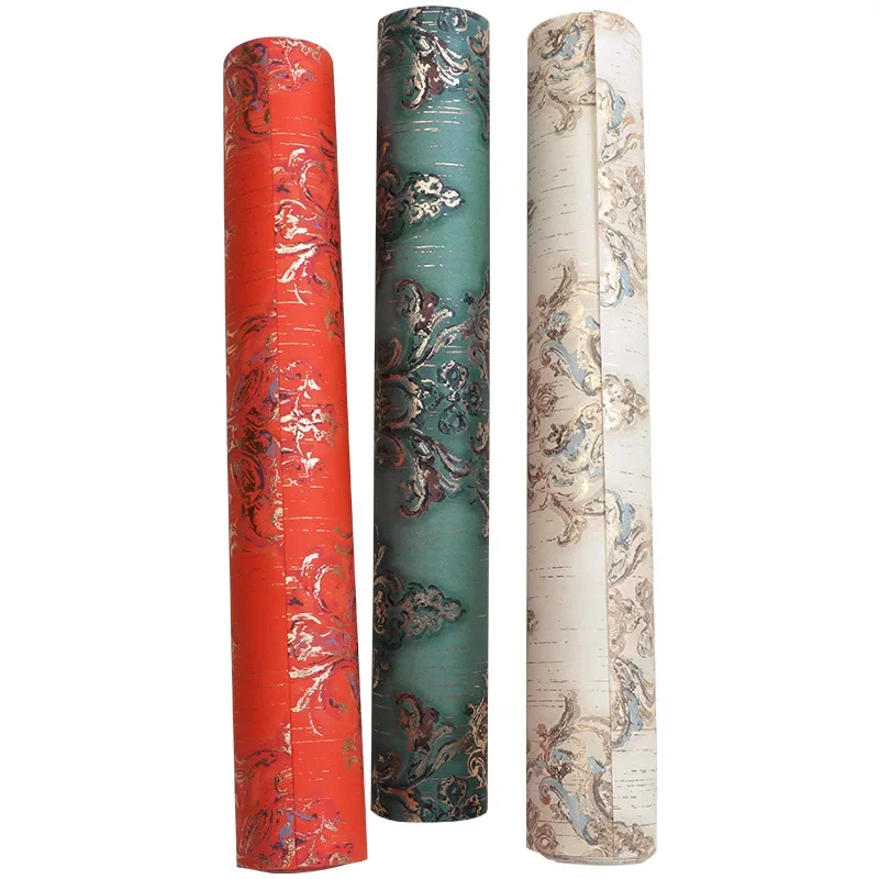 

3D трехмерные нетканые дамасские позолоченные обои, европейская роскошная атмосфера, спальня, гостиная, американский свет, роскошь