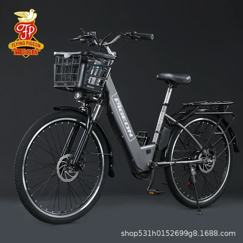 Flying Pigeon HJ01 Electric Bicycle Scooter Moped Small Medium E Bike Battery Powered Two Wheeler for Urban Commuting