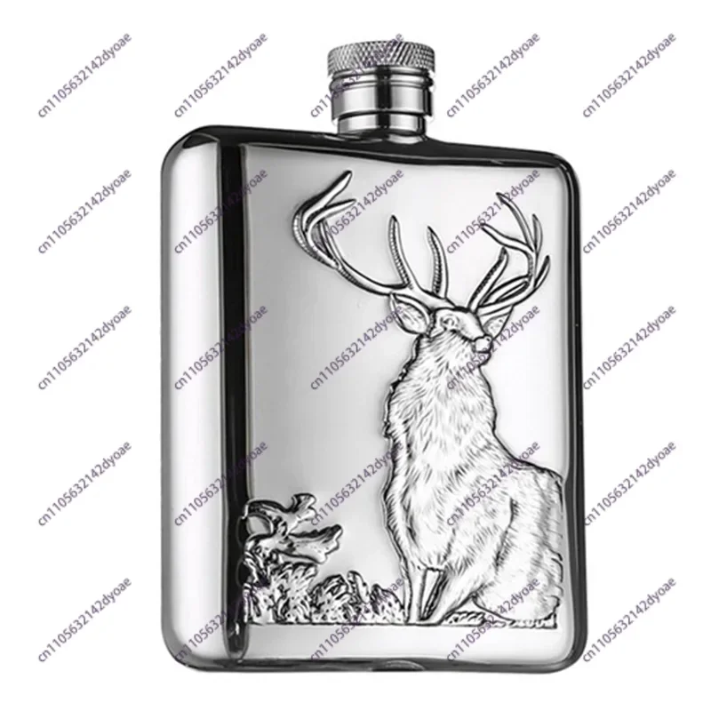 Sale HONEST Stainless Steel Wine Flask Hip Flask 6 Oz Deer Pattern Whiskey Pocket Whiskey Bottle Alcohol Bottle - Elk 200-300ML
