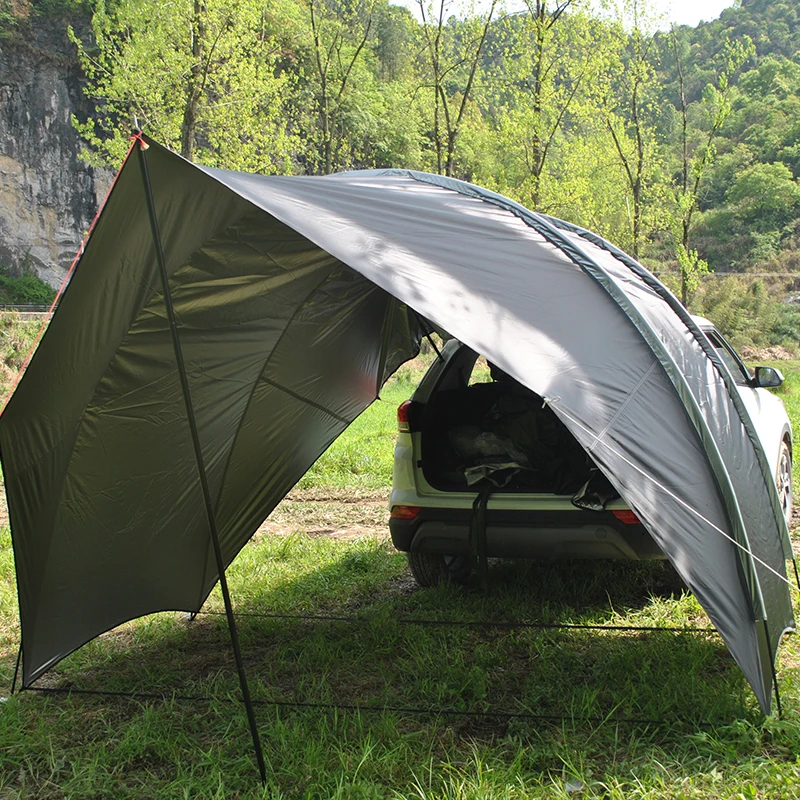 SUV Car Camping Tarp, 5-8 Person Canopy, Heat and Light Blocking Sun Shade, Family Camping Awning, Waterproof Outdoor Shade