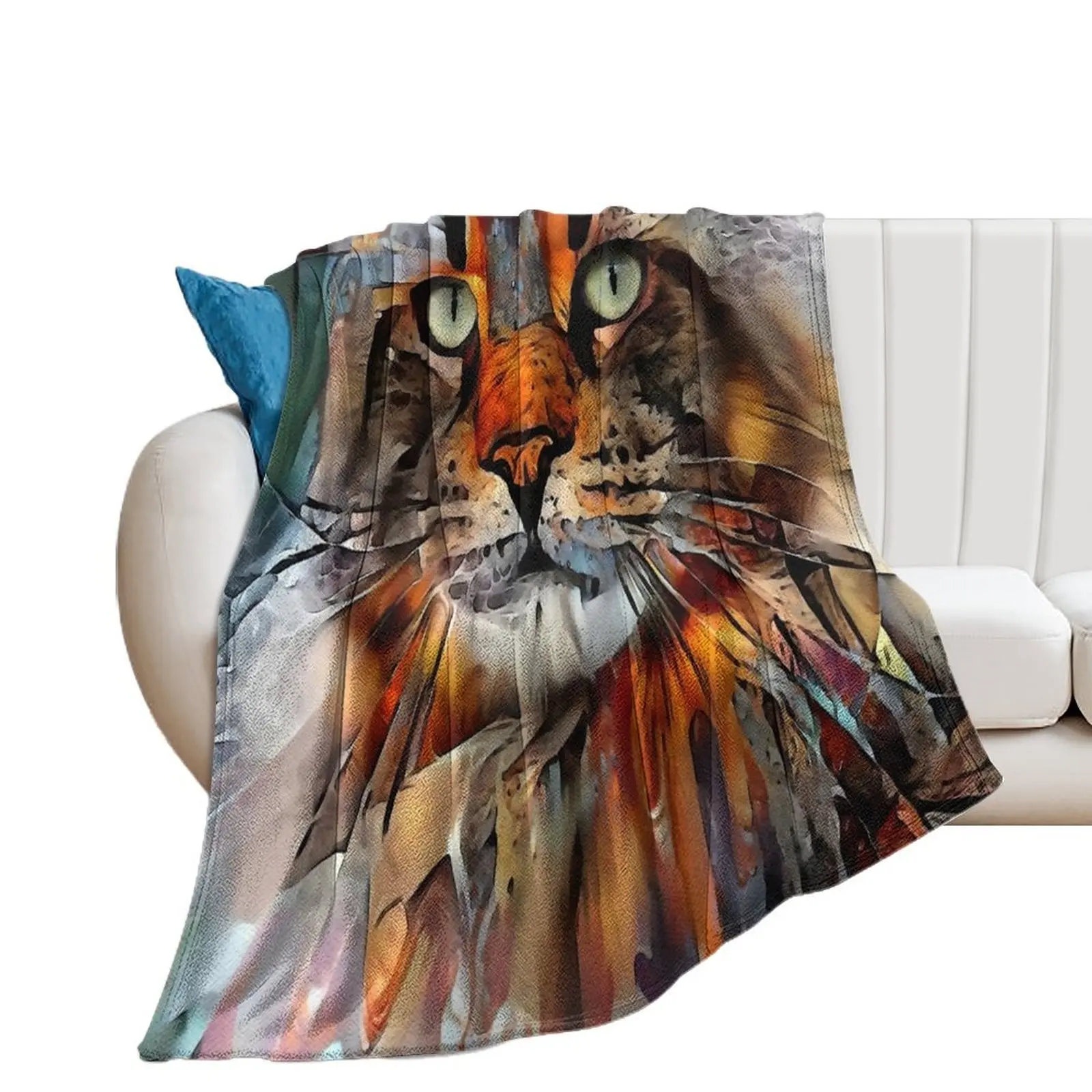 Zikkan, cat, chat, cat, lea roche paintings Throw Blanket Blankets For Sofas Multi-Purpose Quilt Luxury Throw Blankets