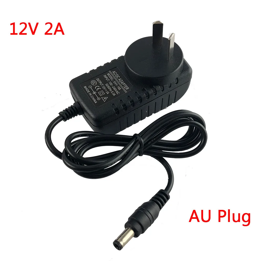 AC DC 12v 2A 2000ma Adapter Power Supply Adaptor EU UK AU US PLUG 5.5*2.5mm Wall Charger For CCTV Cameras And IR Llluminators