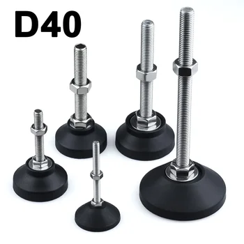 8pcs רגל מחרטה מתכווננת dia 40mm סוג ss304 רגל רגל נירוסטה משטח ריחוף רגליים החלקה רגליים m5 m6