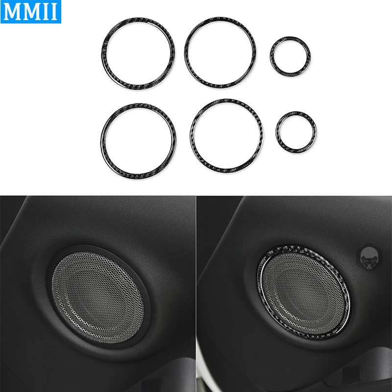 

For Toyota Supra A90 2019-2022 Real Carbon Fiber Door Horn Circle Speaker Ring Trim Cover Decoration Accessories Sticker