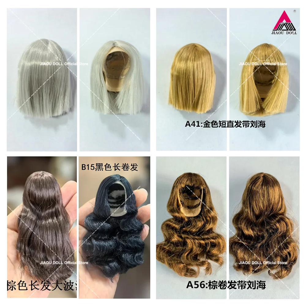 

1/6 Scale Long/Short Hair bangs Wig Straight Curly Wavy Hair Cover Model Fit 12" YMT GACTOYS Female Action Figure Head Sculpt