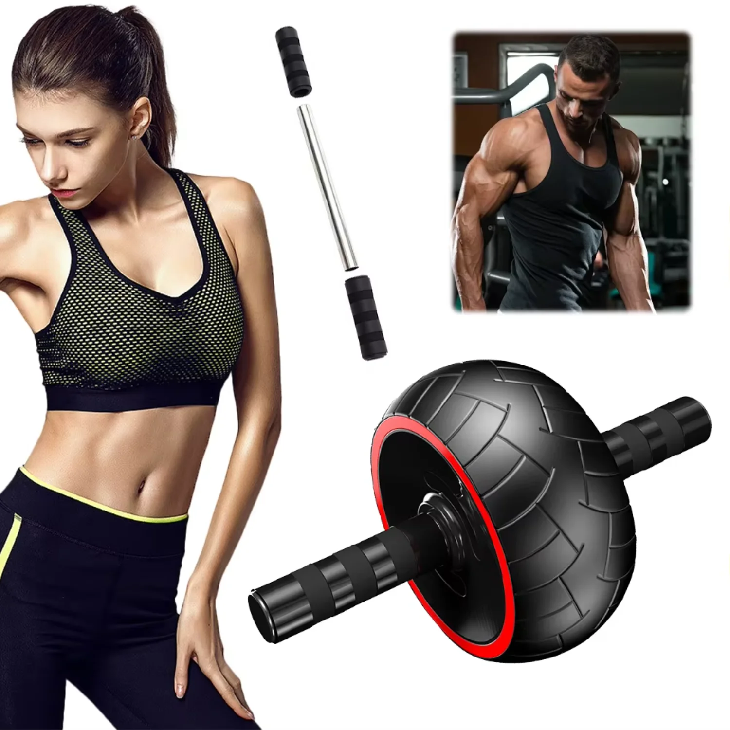 

Ab Roller Wheel Abdominal Muscle Trainer Single-Wheel Abdominal Training Roller Non Slip Ab Workout Equipment Gym Fitness