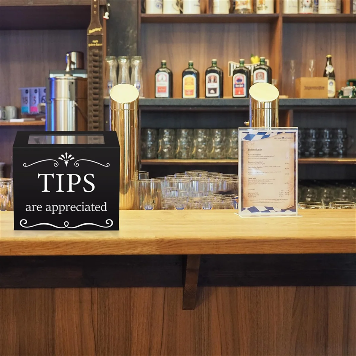ABJG-Tip Jars for Money أكريليك طرف صندوق النقود تبرع تلميح دلو 6x4x5 بوصة حاوية تخزين