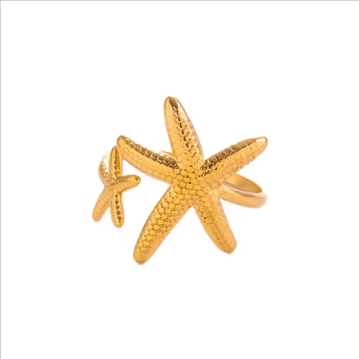 Personalization Cute Starfish Open Rings Gold Color Beach Starfish Adjustable Finger Ring For Women Birthday Custom Jewelry