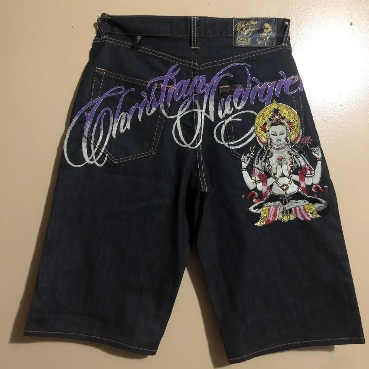 

Винтажные трендовые женские мешковатые джинсы Y2k, шорты с вышивкой, женская уличная одежда, классические короткие брюки в стиле Харадзюку, повседневные джинсовые шорты