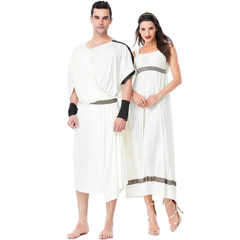 Ancient Greek Mythology Olympus Zeus Hera Fancy Dress Toga God Goddess Cosplay Costume*.1