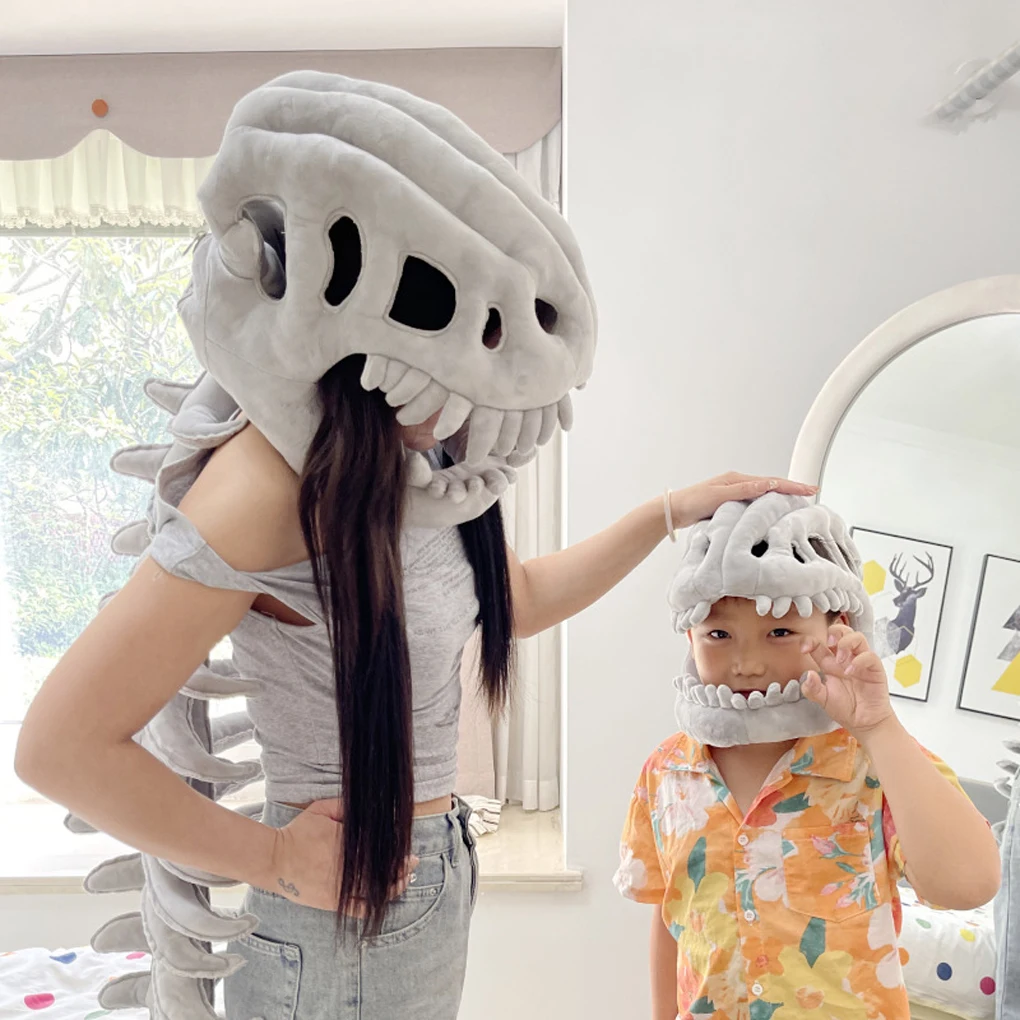 New Dinosaur Masks Aldult Funny Head Mask Plush Animal Mask Novelty Halloween Cosplay Costumes Children’s Performance Kids Gifts