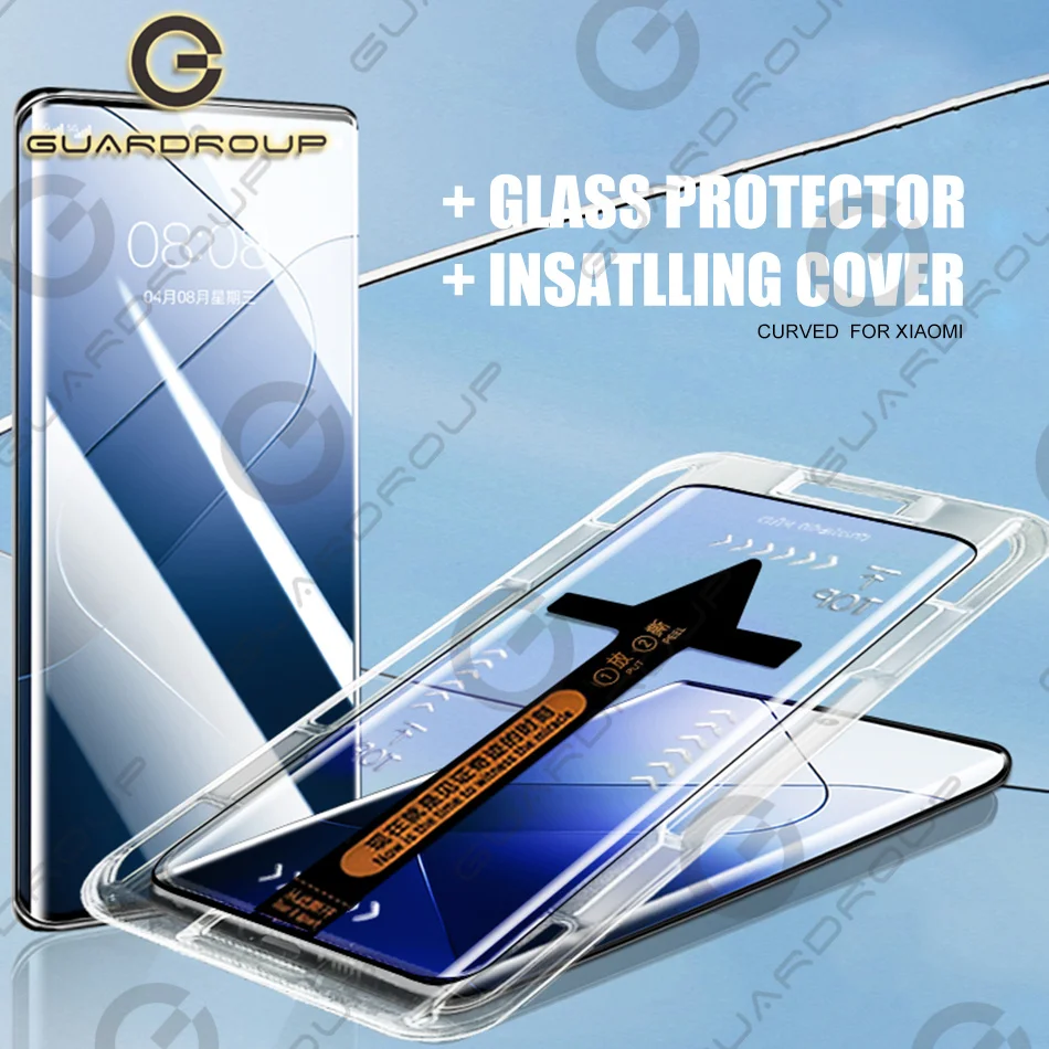 Easy Installation Tempered Glass For Xiaomi Mi 10 11 12 13 14 Pro 12s Civi 1 2 3 Screen Protector Automatic Installer Tool Film