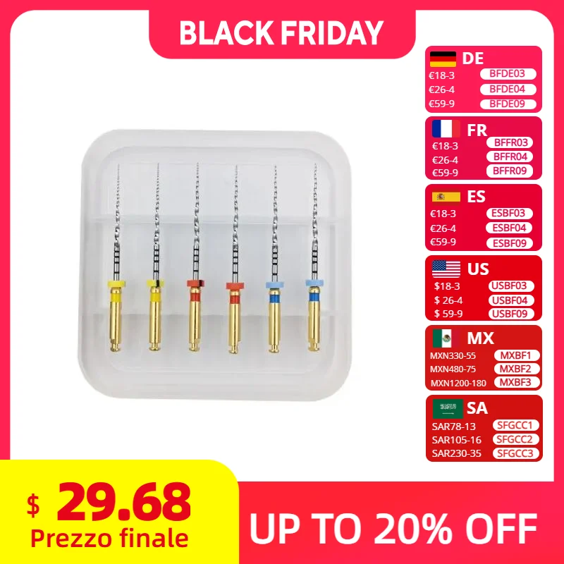 

Стоматологические X1-X3 NITI Pro Next Files Endo 6 шт./кор. X5 Двигатель Используйте роторные файлы Niti X6 Универсальные файлы Стоматологический эндодонтический инструмент