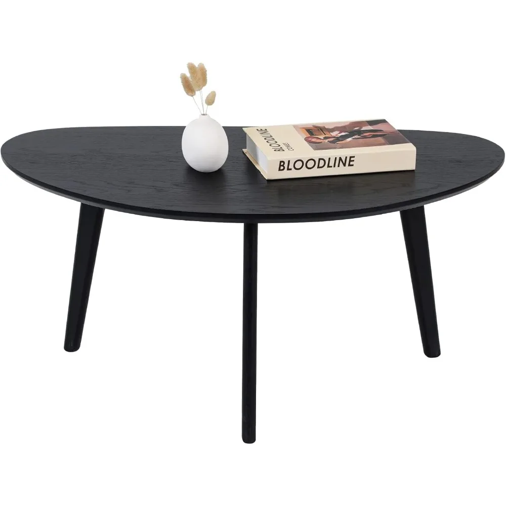 

Coffe Side Table Coffee Tables for Living Room Simple Modern Center Table With OAK Wood Legs-Black-18.9