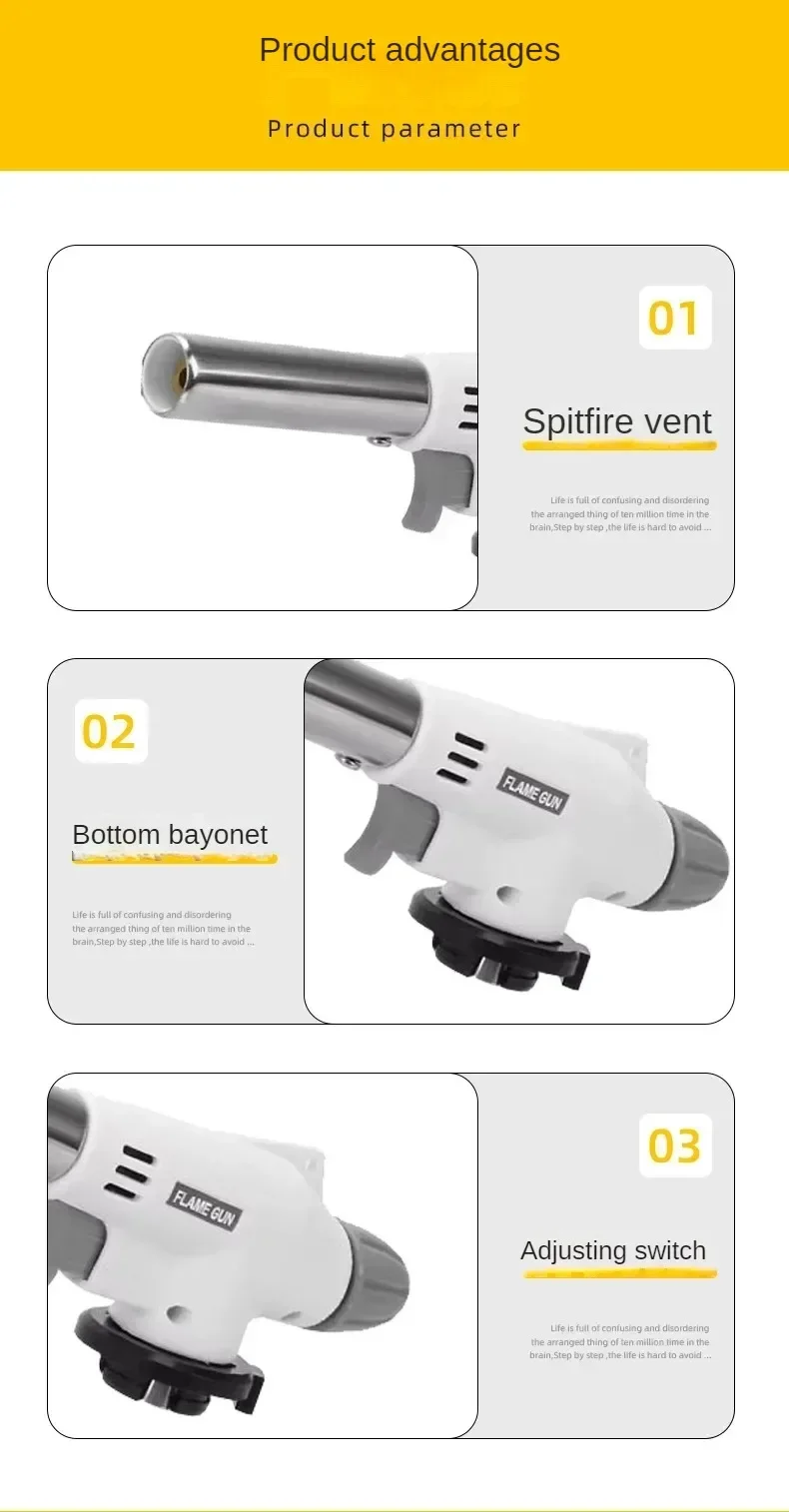 Flip Over Zünder Tragbare Patrone Gas Zylinder Spritzpistole Spritzpistole Schweißen Pistole Outdoor Grill Zünder Haushalt Spritzpistole – Detail 16