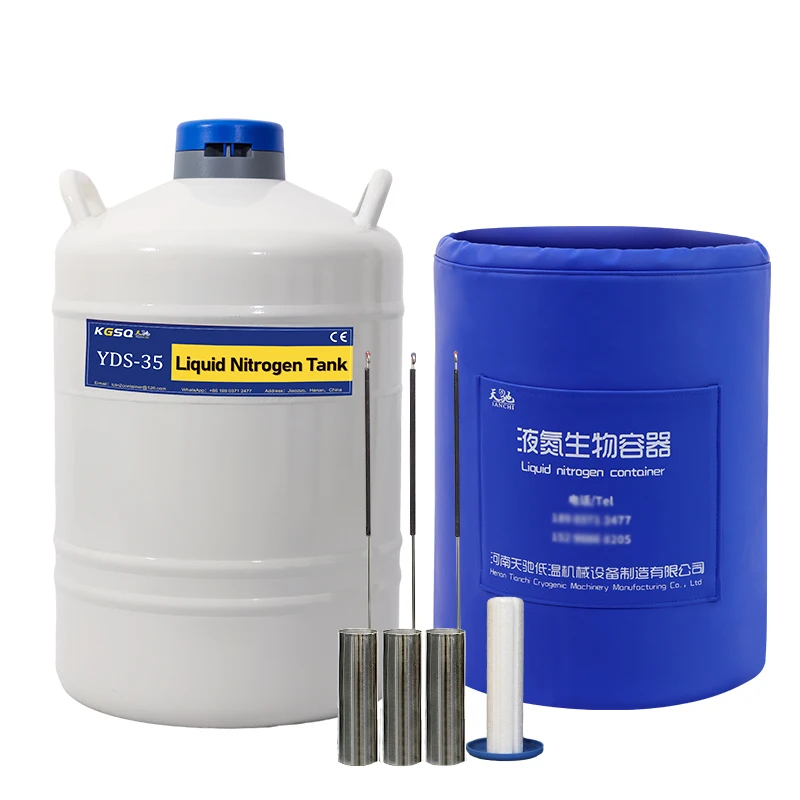 35L Bulk Storage Tank Flask Yds-35 Biology cryogenic dewar Liquid Nitrogen Container With Accessories