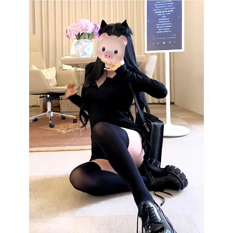 Costume une pièce Sexy au Design américain pour femmes, taille haute, pantalon ort, Long, sweat à capuche, pur désir, automne Faion