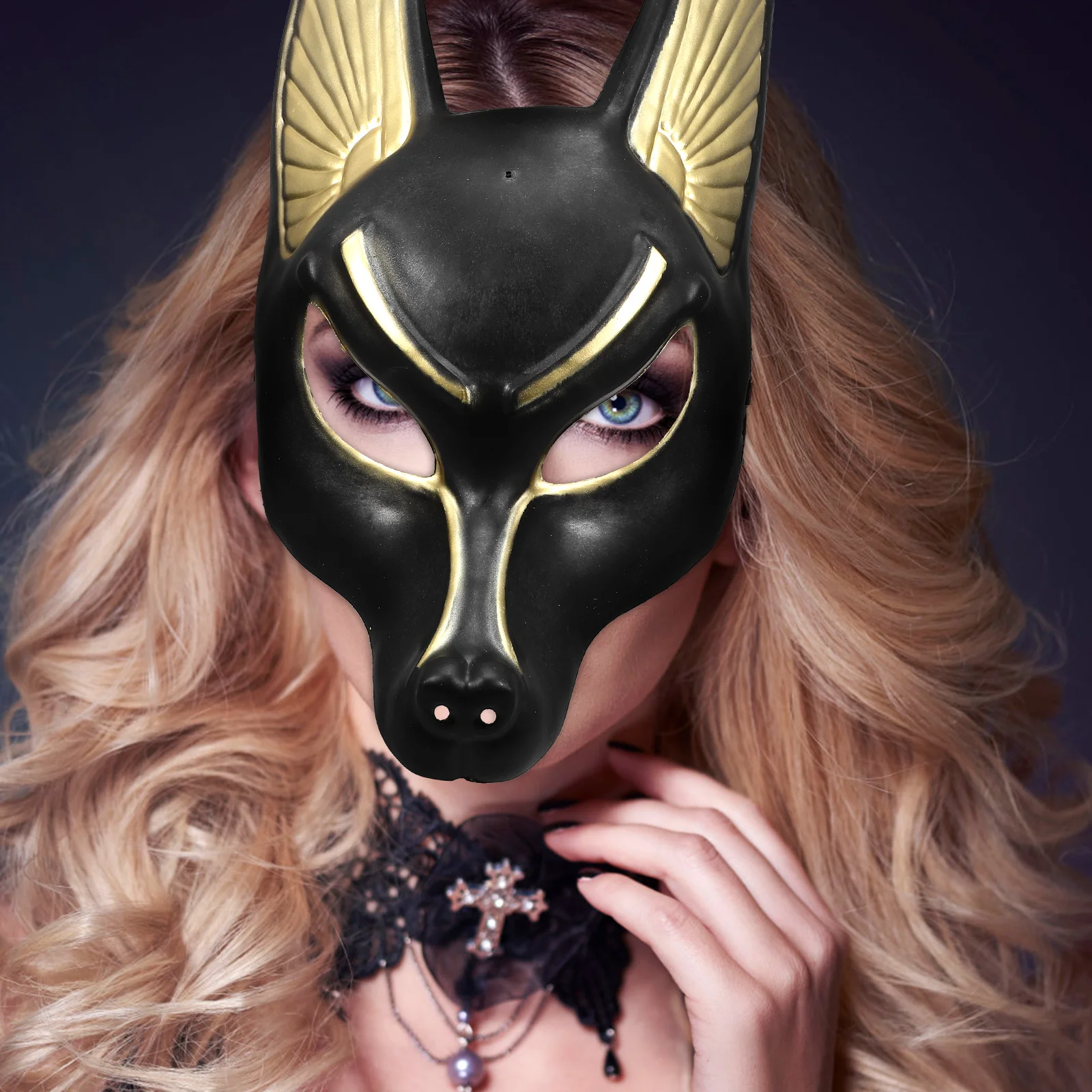 Anubis Mask Decorative Plastic Masquerade Cosplay Props Retro Photography Halloween Dancing Party