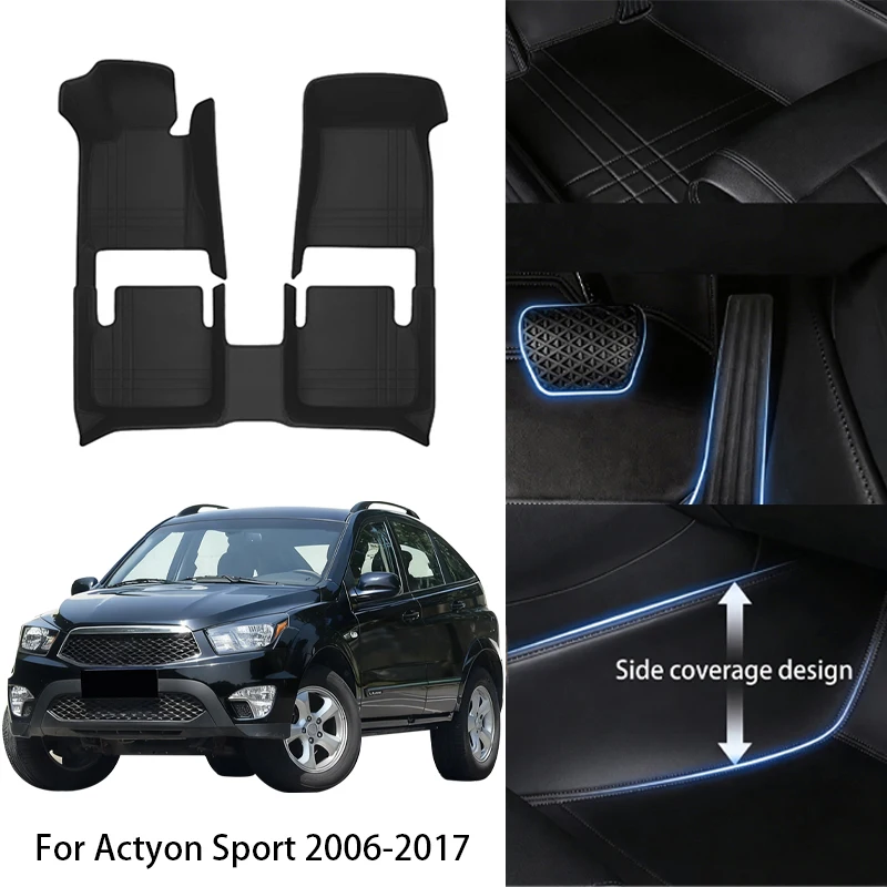 

Автомобильные коврики из искусственной кожи на заказ для Ssangyong Actyon Sport Korando ‌ Полный комплект аксессуаров для салона автомобиля Kyron 2006-2017