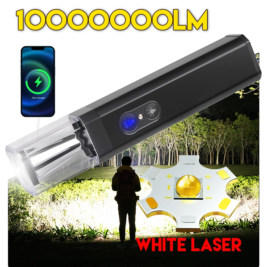 

LED Camping Torch Flashlight High Power USB Rechargeable Built-in Battery Flashlamp with Magnet For Outdoor Fishing Waterproof