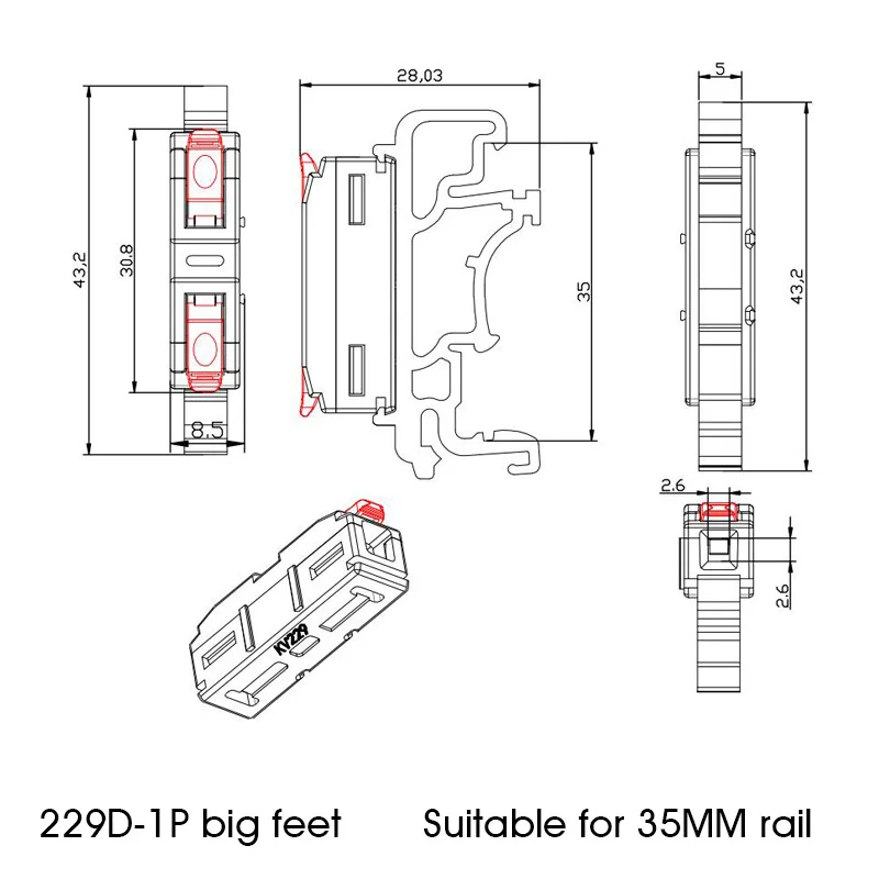 Mini Wire Connector 2 3 Pin Rail Splicing Strip Lighting Quick Electrical Connectors Conductor Push In Guide Terminal Blocks