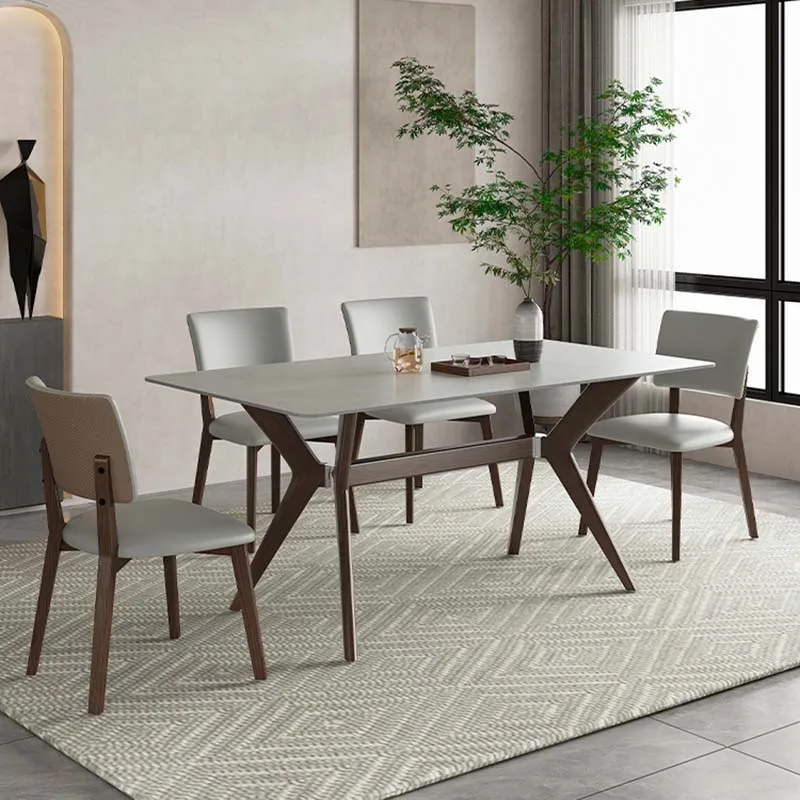 Rectangle Breakfast Dining Table Luxury Modern Portable Design Dining Table Chairs Wooden Mesa De Comedor Home Furniture