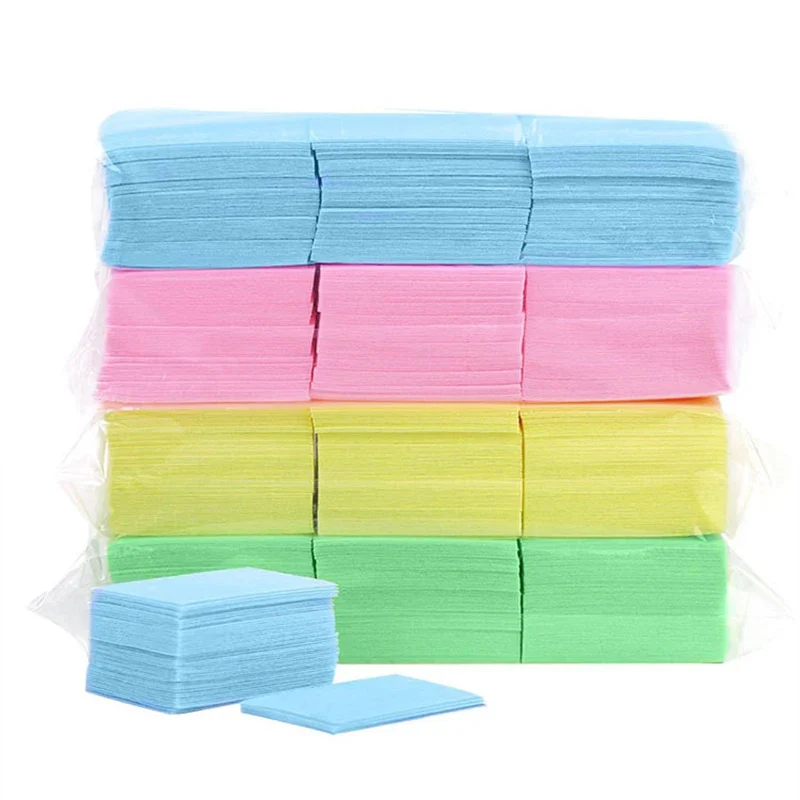 Toalhetes removedores de esmalte de algodão para unhas, gel limpo, guardanapos de manicure, sem fiapos, limpador de gel uv, almofadas de papel, toalha, ferramenta para unhas # V V