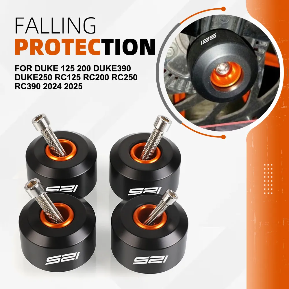 

For DUKE 125 200 DUKE390 Duke250 RC125 RC200 RC250 RC390 2024 2025 Motorcycle Front Rear Fork Wheel Frame Slider Crash Protector