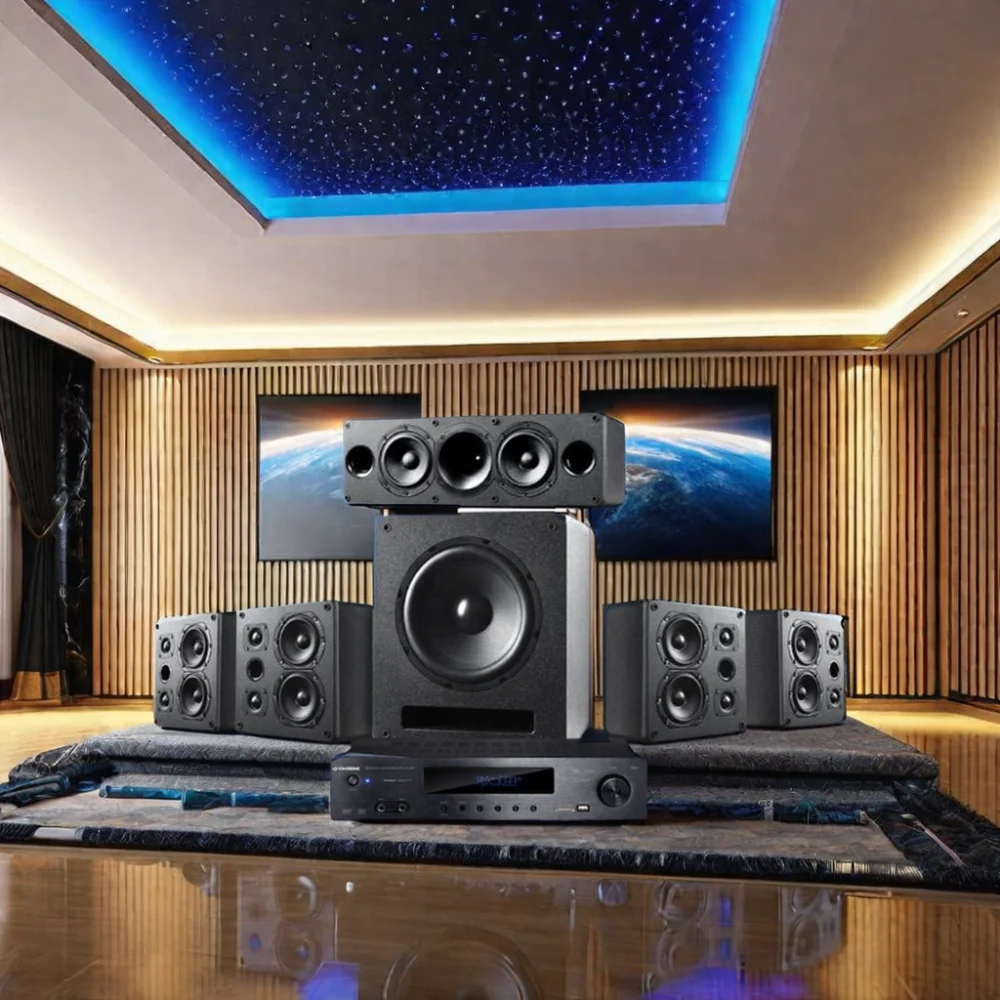新型H5ホームシアターオーディオキット ラッカー仕上げ プライベートシネマスピーカー サブウーファー ピアノブラック ピアノブラック ホームシステム 5.1/7.1 木製