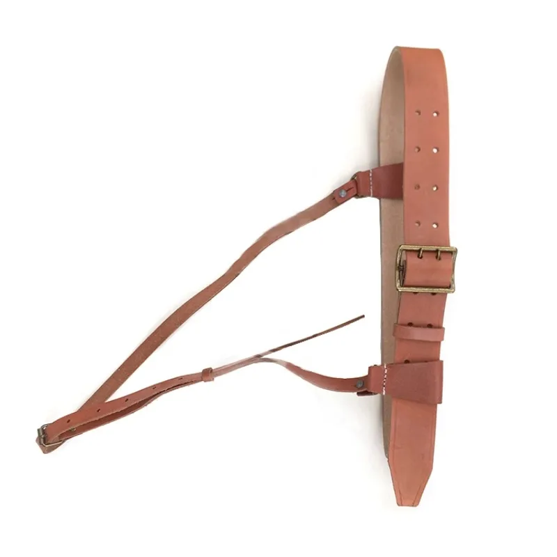 Vintage Men's Diagonal Cross Belt Double Eye Hole Replica Waist Belt Classic Replica Style Suitable for Daily Matching