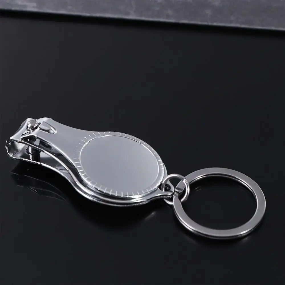 

3 in 1 Nail Clippers Keychain Toenail Pedicure Multifunctional Bottle Opener Kering Round Shape Foldable Design