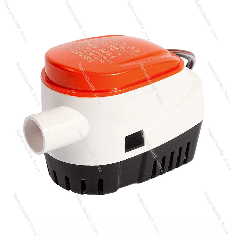 Marine Bilge Drainage Pump, Submersible Small DC Speedboat, Low Water Level, Automatic 24V