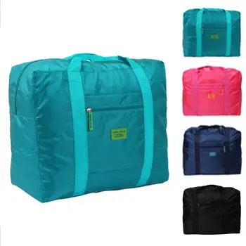 Durável Nylon Folding Travel Bagagem Bag, Leve Fitness Handbag, aperto de mão, grande capacidade, armazenamento de roupas
