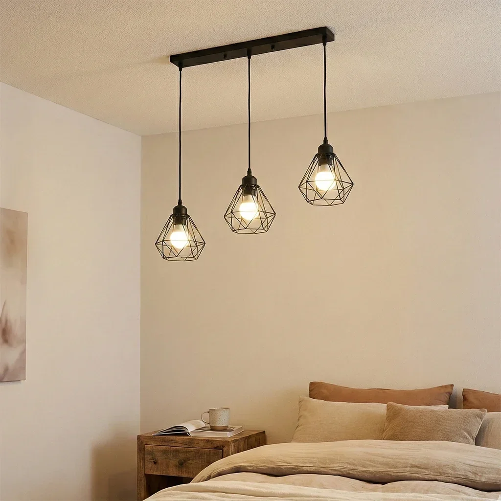 Industrial Style Ceiling Light Single Head Creative Iron Art Restaurant Aisle Light Clothing Shop Cafe Personality Diamond Light