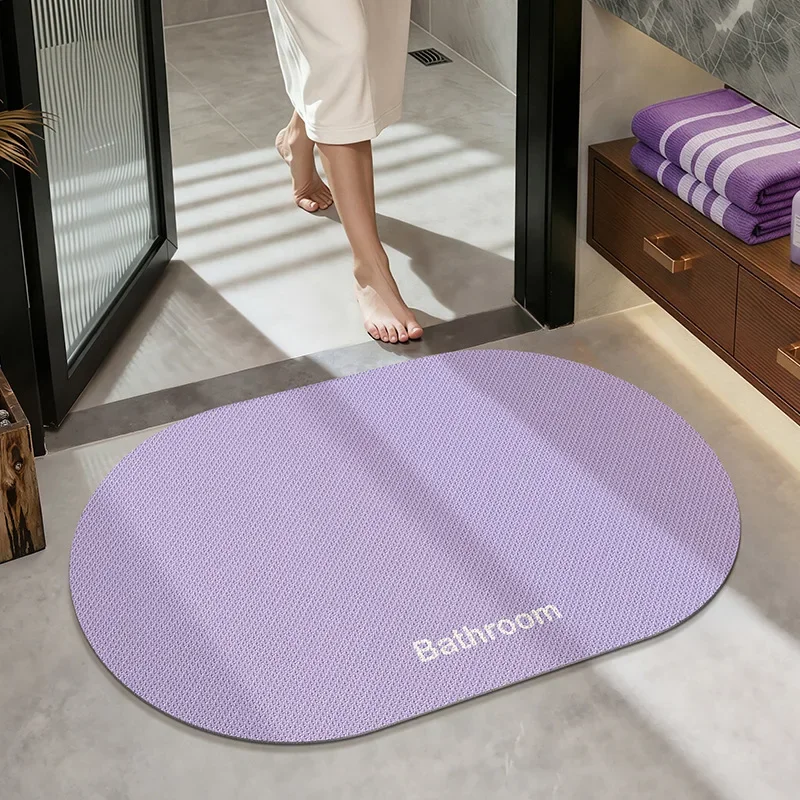 Super Absorbent Quick Dry Bathroom Mat Non Slip Soft Diatom Earth Floor Rug for Shower Toilet Bath Room Macaron Color Carpet