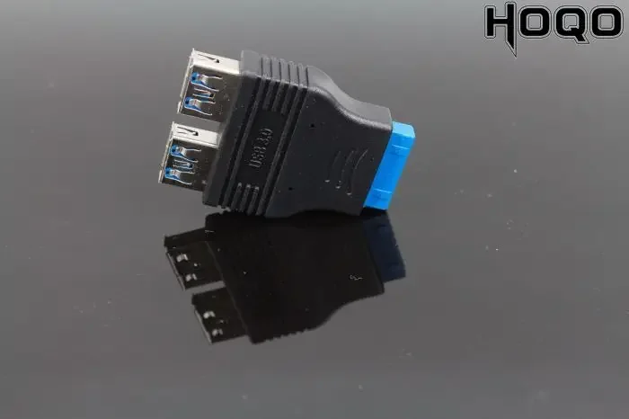 USB3.0 extension motherboard 20-pin connector expansion adapter cable, USB dual connector female-to-double USB3.0male expander